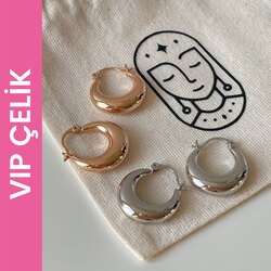 Özel Seri Çelik Bombeli Küpe
