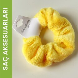 Peluş Lastikli Toka Sarı
