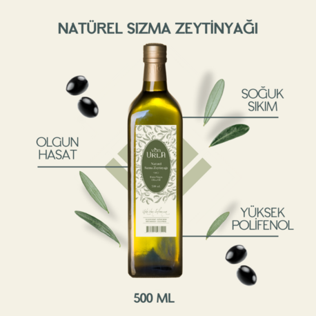 NATUREL SIZMA ZEYTİNYAĞI (OLGUN HASAT) (500 ML) (Yeni Sezon)