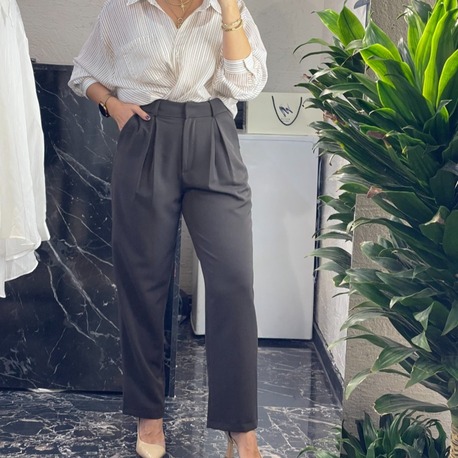 Pileli Kumaş Pantalon