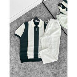 %100 Pamuklu Polo Yaka Fermuarlı Triko Tişört