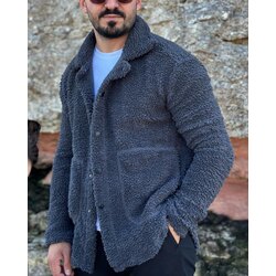 Gri Peluş Ceket