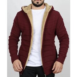Bordo Kürklü Hırka