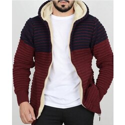 Bordo-Siyah Kürklü Hırka