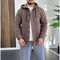 Kapüşonşu Peluş Ceket 
