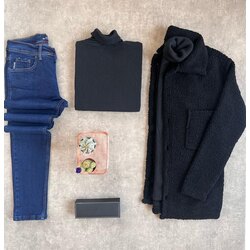 Peluş ceket kombini