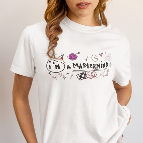 Mastermind Unisex Ağır Pamuklu Tişört, Günlük Grafikli Tişört, Günlük Giyim