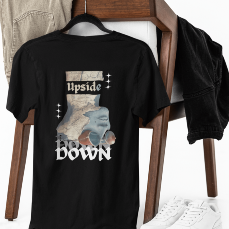 Upside Unisex Ağır Pamuklu Tişört - Grafikli Tişört, Günlük Giyim, Erkek İçin Hediye