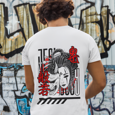 Japon Sanatı Temalı %100 Pamuk Unisex Tişört – Minimalist ve Şık
