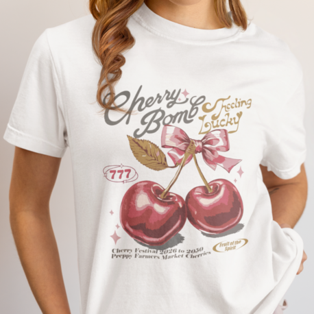 Cherry Bomb Grafik Tişört | Retro Stil Unisex Tişört, Kadınlar İçin Hediye, Yaz Modası