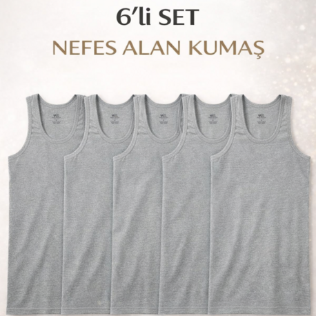 Woan Comfort 6'lı Set - Doğal Terletmeyen Yumuşak Dokulu Günlük Erkek Atlet