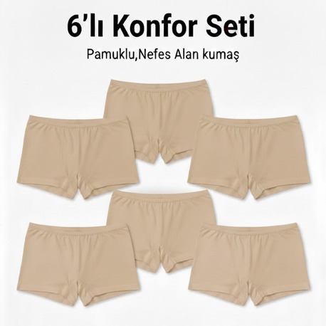 WOAN 6’lı Pamuklu Bayan Boxer Seti – Nefes Alan Konfor İç Giyim