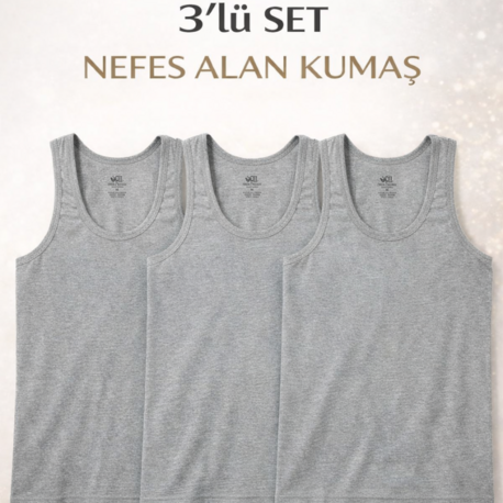Woan Comfort 3'lü Set - Doğal Terletmeyen Yumuşak Dokulu Günlük Erkek Atlet