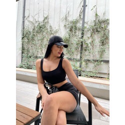 Siyah Fitilli Crop Top