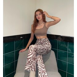 Bej Fitilli Crop Top