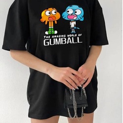 West Side TR GUMBALL&DARWİN Baskılı Bol Kesim NEW TREND UNİSEX T-Shirt