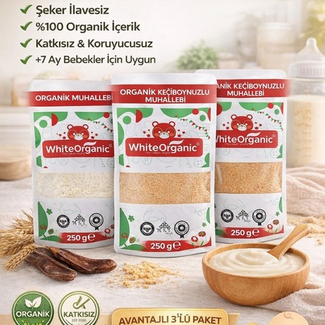 ORGANİK BEBEK MUHALLEBİ PUDİNG SETİ 3 ADET