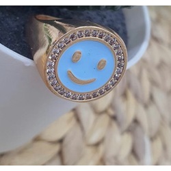 Gülen yüz ayarlanabilen yüzük 