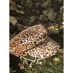 Kasketli leopar bayan şapka 