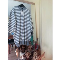 çizgili triko kumaş tunik