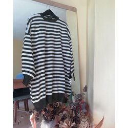 çizgili triko kumaş tunik 