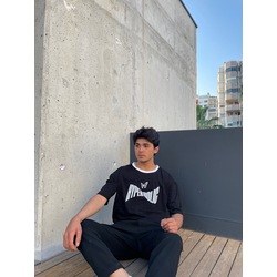 Oversize unisex baskılı tişört 1068
