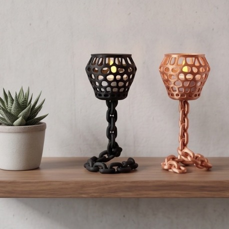 Zincir Tasarım Modern Şamdan - Chain Candle Holder