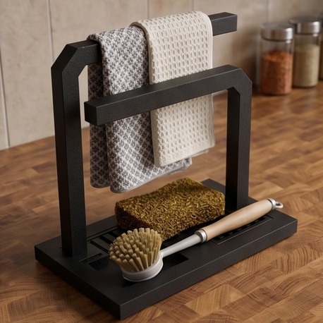 Lavabo Düzenleyici Organizer - Bez Askılı ve Su Tahliye Tepsili Mutfak Seti