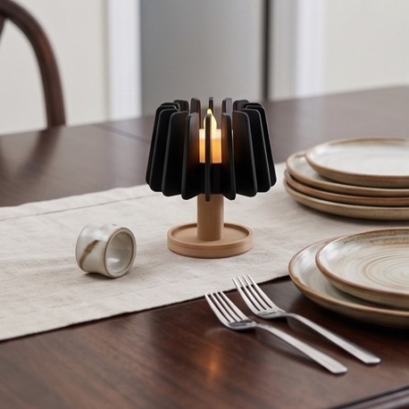 Modern Geometrik Tealight 2'li Mumluk Seti - Tealight Candle Lamp Holder Snap Together