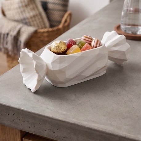Bayram Şekeri Tasarımlı Dekoratif Şekerlik - Nostaljik İkram Kutusu - Candy Wrapper Box