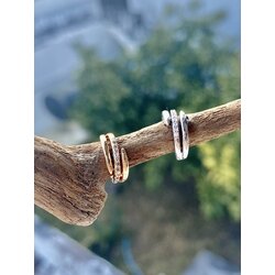 Triple line kıkırdak küpe