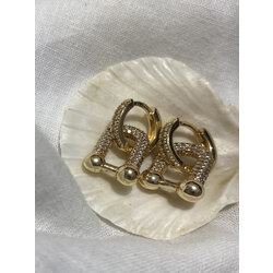 Zirkon Tiffany Model Küpe Gold