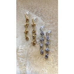 Çelik knot chain küpe