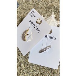 Çelik zirkon yarım halka piercing