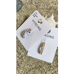 Çelik zirkon dişli yarım halka piercing