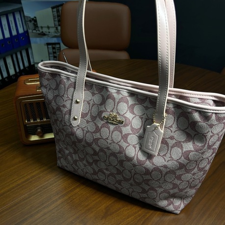 Coach Signature Tote Bag Pembe 