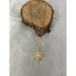 Taşlı kar tanesi çelik kolye