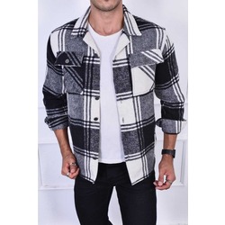 yes boutique Siyah Beyaz Ekoseli Yeni Sezon Çelik Düğmeli Oversize Oduncu Gömleği 
