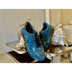 Süet Kroko Deri Detaylı Sneaker