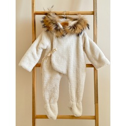Welsoft Şapkalı Çıkarılabilir Kürklü Bebek Tulum Unisex