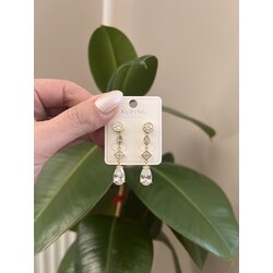 15k Taşlı Sallantılı Küpe✨