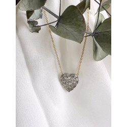 Gold zincirli silver gömme taşlı kolye✨