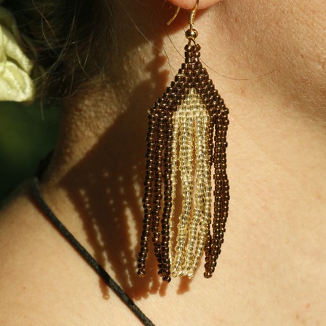 Golden Coffee Earring 