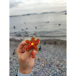 Turuncu Denizyıldızı Broş