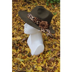 Leopar Şeritli Haki Fötr Limited Edition