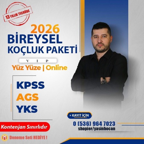KPSS-AGS-YKS VİP BİREYSEL KOÇLUK PAKETİ (AYLIK) 