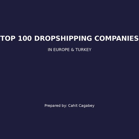Avrupa ve Türkiye'deki En İyi 100 Dropshipping Firması E-BOOK