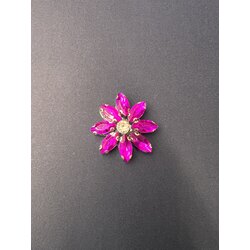 Taşlı Broş 50li Paket Fuşya Renk