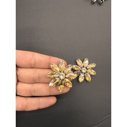 Taşlı Broş 50li Paket Gold Renk