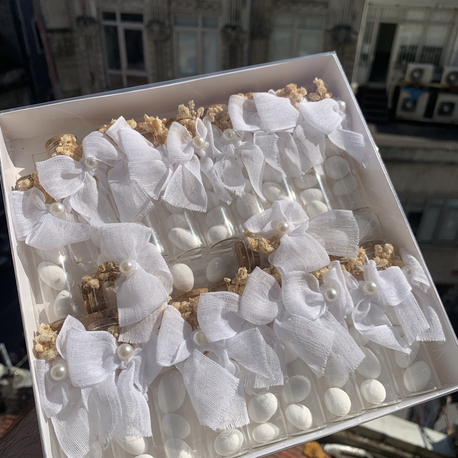 Beyaz Fiyonklu Nikah Şekeri